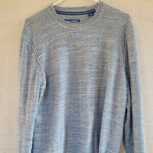 Tommy Bahama Blue Heathered Crewneck Sweater Size L Coastal Cotton Blend